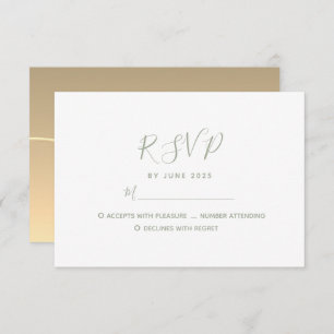 Carte RSVP de mariage minimaliste simple
