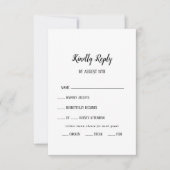 Carte RSVP de mariage minimaliste simple (Devant)