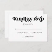 Carte RSVP de mariage minimaliste simple et modern (Devant / Derrière)