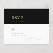 Carte RSVP de mariage minime de la typographie d'o (Devant)
