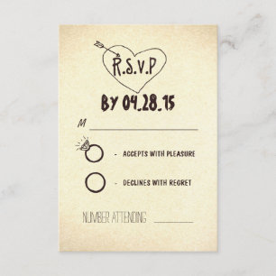 carte RSVP de mariage moderne