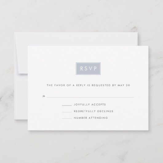 Carte RSVP de mariage moderne | Ardoise (Devant)