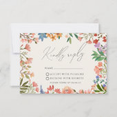 Carte RSVP de mariage moderne fleur sauvage (Devant)
