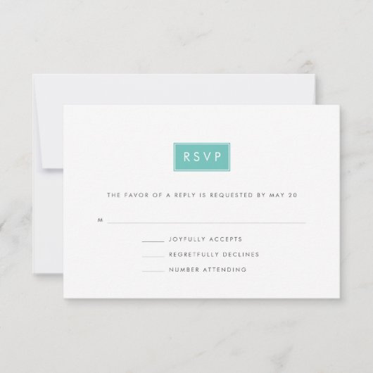 Carte RSVP de mariage moderne | Pool (Devant)