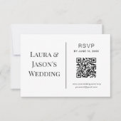 Carte RSVP de mariage modifiable avec code QR (Devant)