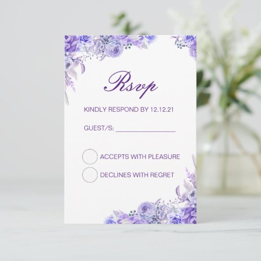 Carte RSVP de mariage modifiable, carte RSVP perso (Debout devant)