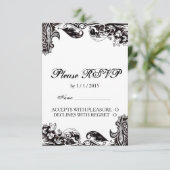 Carte RSVP de mariage Monogramme avec (Debout devant)