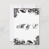 Carte RSVP de mariage Monogramme avec (Dos)