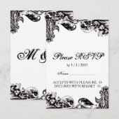 Carte RSVP de mariage Monogramme avec (Devant / Derrière)