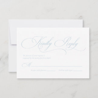Carte RSVP de mariage Monogramme bleu clair "S"