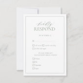 Carte RSVP de mariage Monogramme de crête verte Sa (Dos)