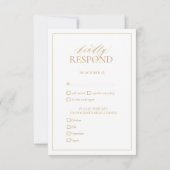 Carte RSVP de Mariage Monogramme Or Moderne (Dos)