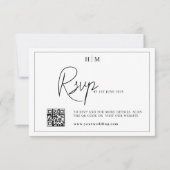 Carte rsvp de mariage, monogramme rsvp avec code Q (Devant)