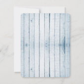 Carte RSVP de mariage Monogramme rustique bleu (Dos)