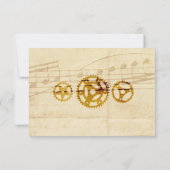 Carte RSVP de mariage musical Steampunk (Dos)