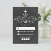 carte RSVP de mariage nautique (Debout devant)