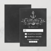 carte RSVP de mariage nautique (Devant / Derrière)