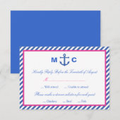Carte RSVP de mariage nautique (Devant / Derrière)
