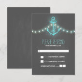 carte RSVP de mariage nautique de tableau noir (Devant / Derrière)