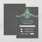 carte RSVP de mariage nautique de tableau noir (Devant / Derrière)