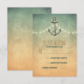 Carte RSVP de mariage nautique vintage (Devant / Derrière)