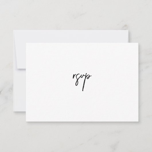 Carte RSVP de mariage noir et blanc (Devant)