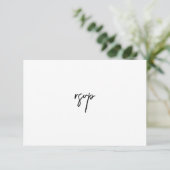 Carte RSVP de mariage noir et blanc (Debout devant)