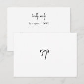 Carte RSVP de mariage noir et blanc (Devant / Derrière)