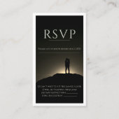 Carte Rsvp de mariage noir et blanc plat (Devant)