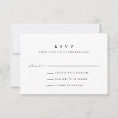 Carte RSVP de mariage noir et blanc simple et mode (Devant)