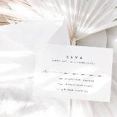 Carte RSVP de mariage noir et blanc simple et mode