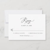 Carte RSVP de mariage noir et blanc simple et mode (Devant)