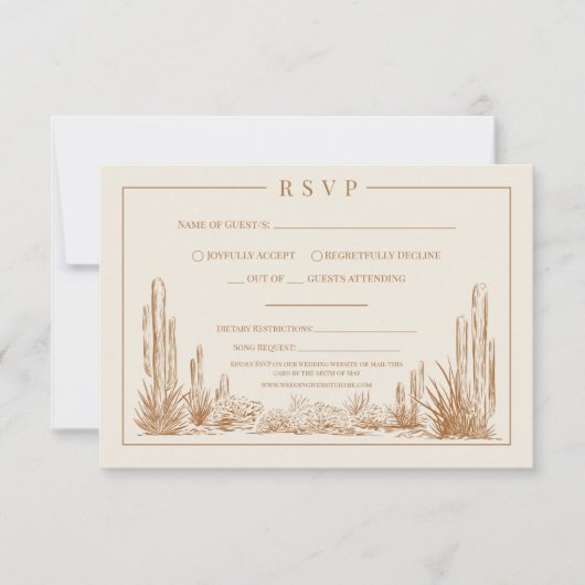 Carte RSVP de mariage occidental (Devant)