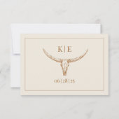 Carte RSVP de mariage occidental (Dos)
