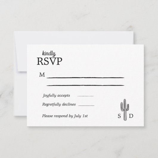Carte RSVP de mariage occidental vintage (Devant)