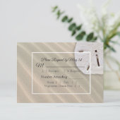 Carte RSVP de mariage océanique Dollar de sable (Debout devant)