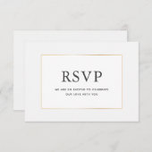 Carte RSVP de mariage or simple et élégante (Devant / Derrière)
