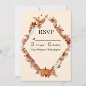 Carte RSVP de mariage orange d'automne moderne (Devant)