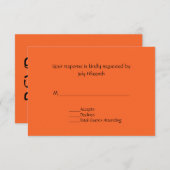 Carte RSVP de mariage orange Tangerine vive (Devant / Derrière)