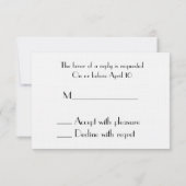 Carte RSVP de mariage - Orchidées noires et blanch (Dos)