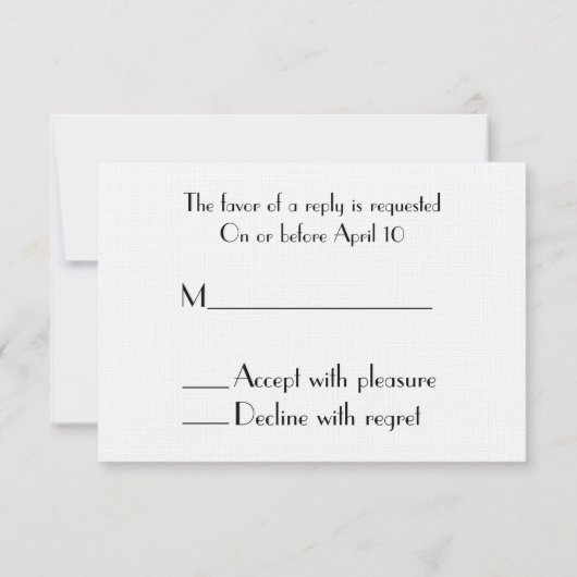 Carte RSVP de mariage - Orchidées noires et blanch (Dos)