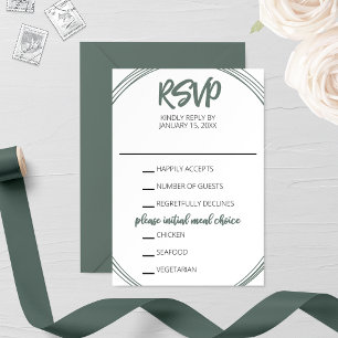 Carte RSVP de mariage ovale Sage
