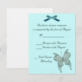 Carte RSVP de mariage papillon (Devant / Derrière)