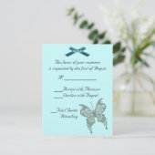Carte RSVP de mariage papillon (Debout devant)