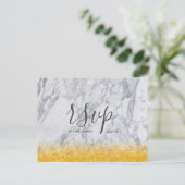 Carte Rsvp de mariage Parties scintillant or blanc (Debout devant)