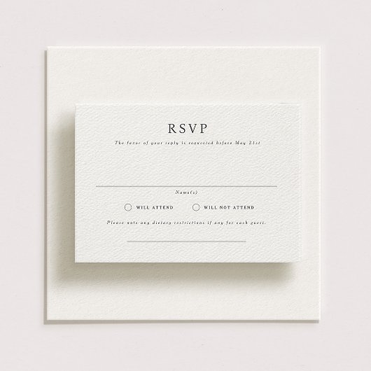 Carte RSVP de mariage paysager formelle Parker