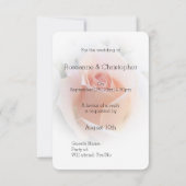 Carte RSVP de mariage Pêche rose Rosebud (Dos)