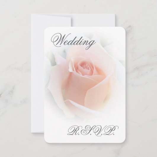 Carte RSVP de mariage Pêche rose Rosebud (Devant)