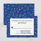 Carte RSVP de mariage personnalisée Bandana Occide (Devant / Derrière)