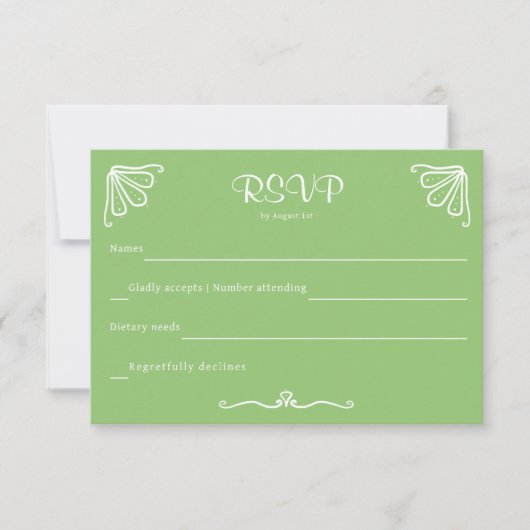 Carte RSVP de mariage personnalisée Tuberose (Devant)